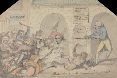 Drury Lane. The School for Scandal by Thomas Rowlandson
